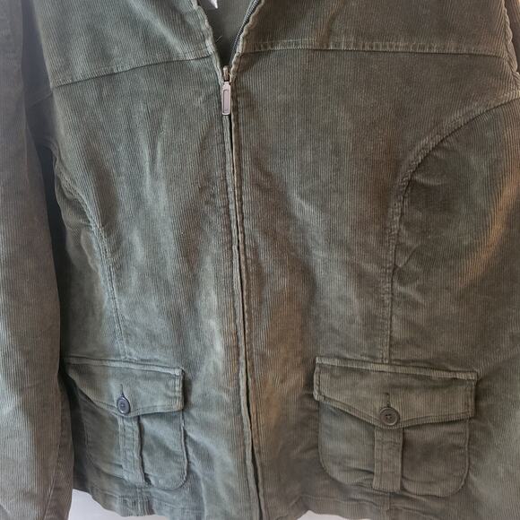 New Fashion Bug Green Corduroy Motorcycle Jacket Sz 30/32 - Picture 3 of 16